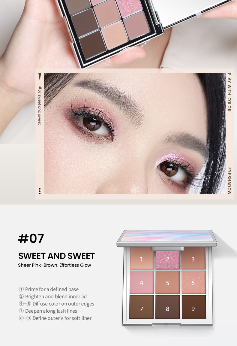 SheDella Official Store | COD Matte Eyeshadow Palette – Long-Wear Best Seller – 9 Shades – Smudge-Proof, Net Wt. 9g