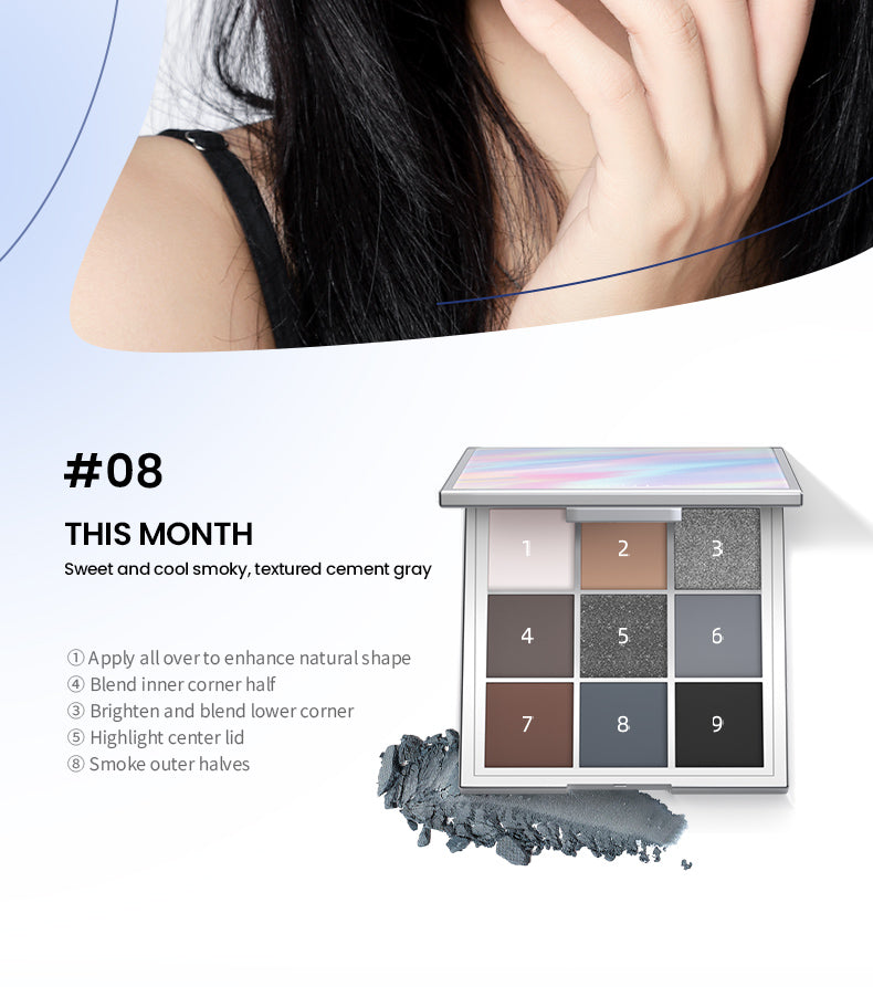 SheDella Official Store | COD Matte Eyeshadow Palette – Long-Wear Best Seller – 9 Shades – Smudge-Proof, Net Wt. 9g